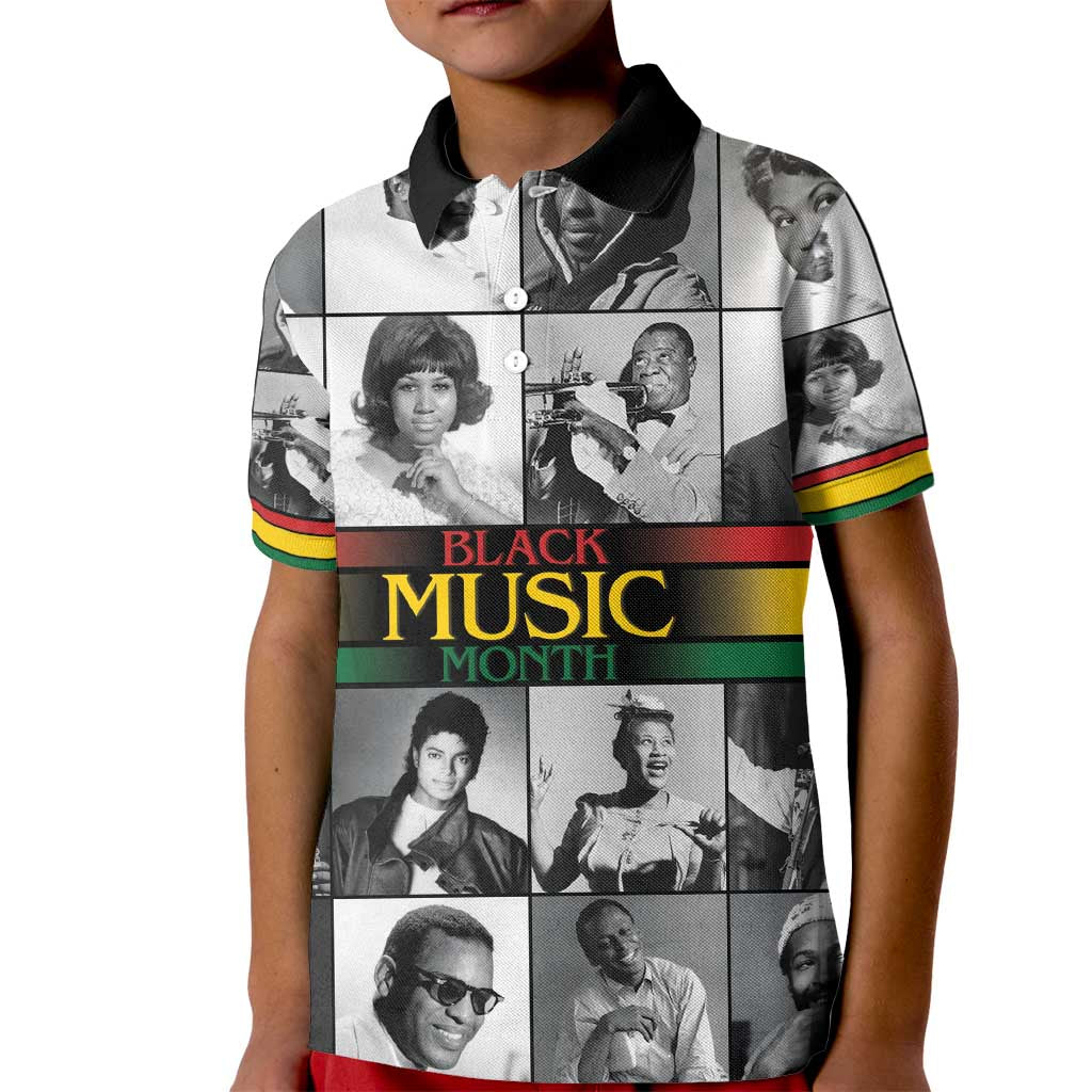 African-American Black Music Month Kid Polo Shirt Legends Tribute