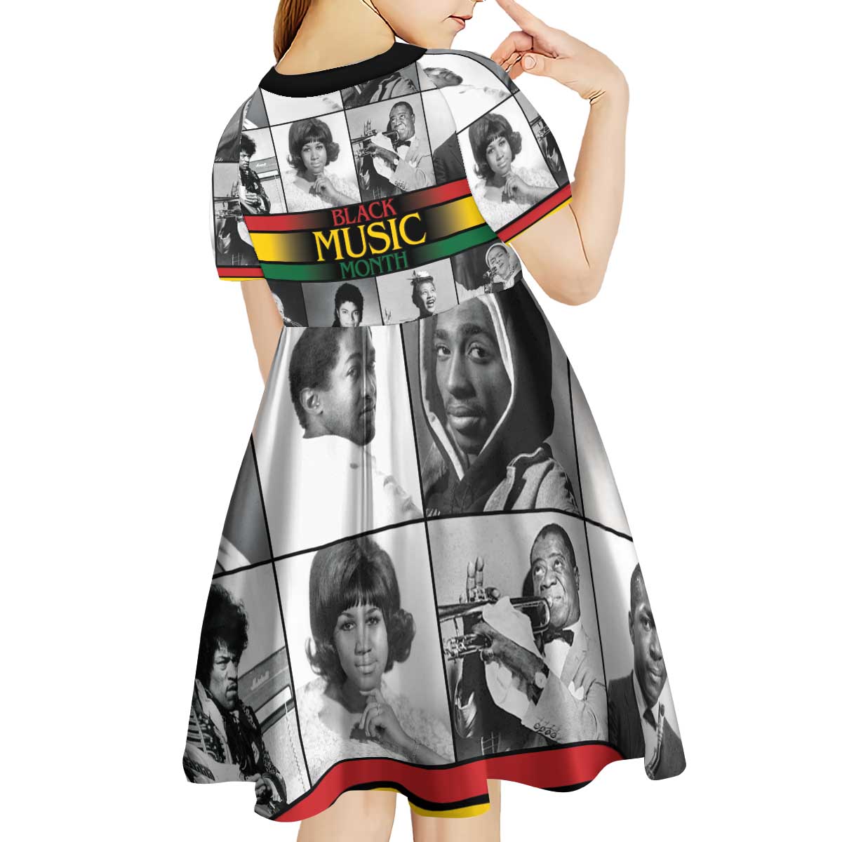 African-American Black Music Month Kid Short Sleeve Dress Legends Tribute