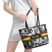 African-American Black Music Month Leather Tote Bag Legends Tribute