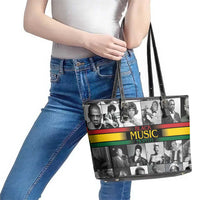 African-American Black Music Month Leather Tote Bag Legends Tribute