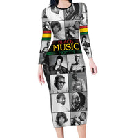 African-American Black Music Month Long Sleeve Bodycon Dress Legends Tribute