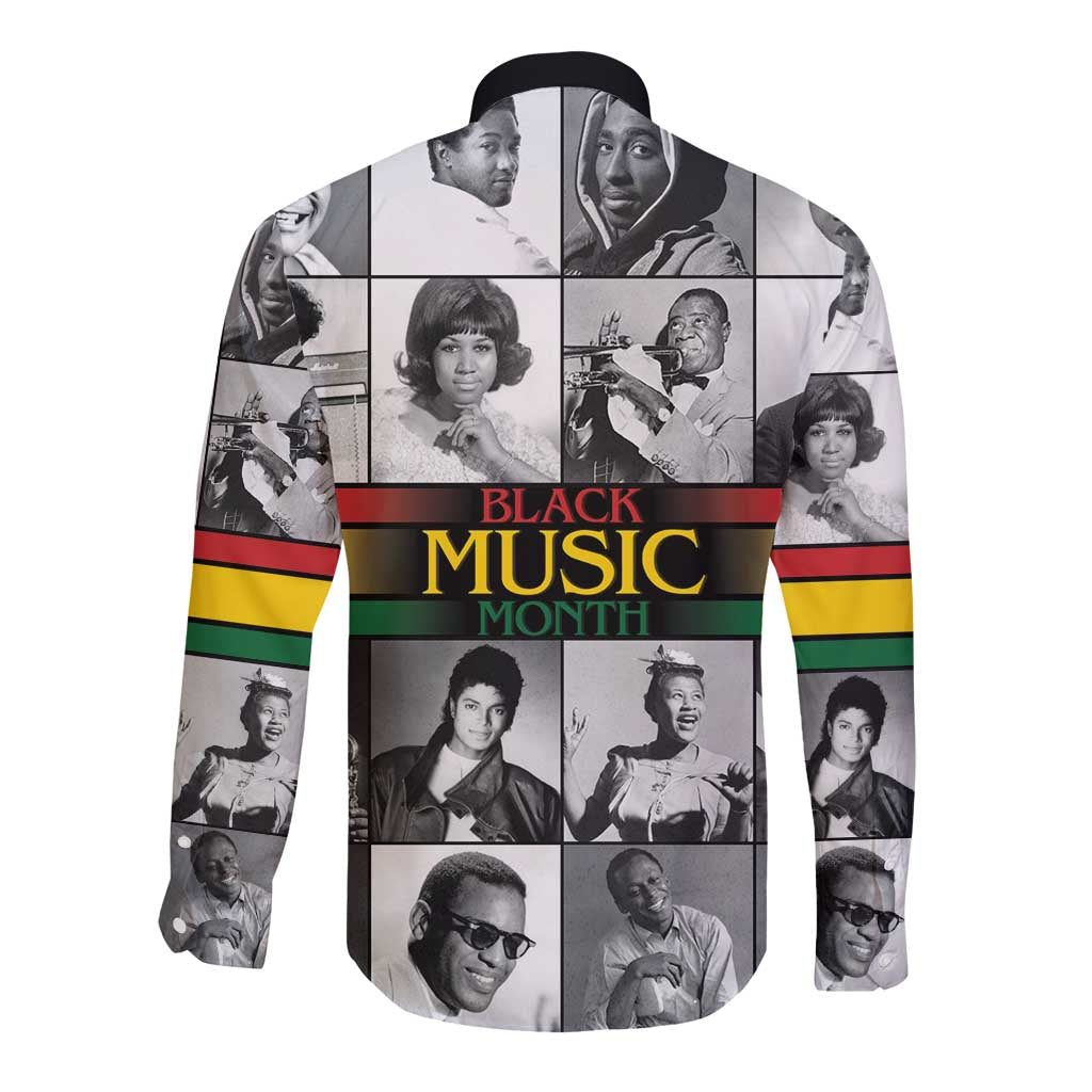 African-American Black Music Month Long Sleeve Button Shirt Legends Tribute
