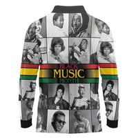 African-American Black Music Month Long Sleeve Polo Shirt Legends Tribute