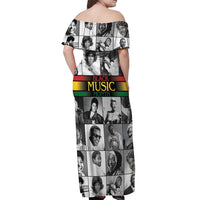 African-American Black Music Month Off Shoulder Maxi Dress Legends Tribute