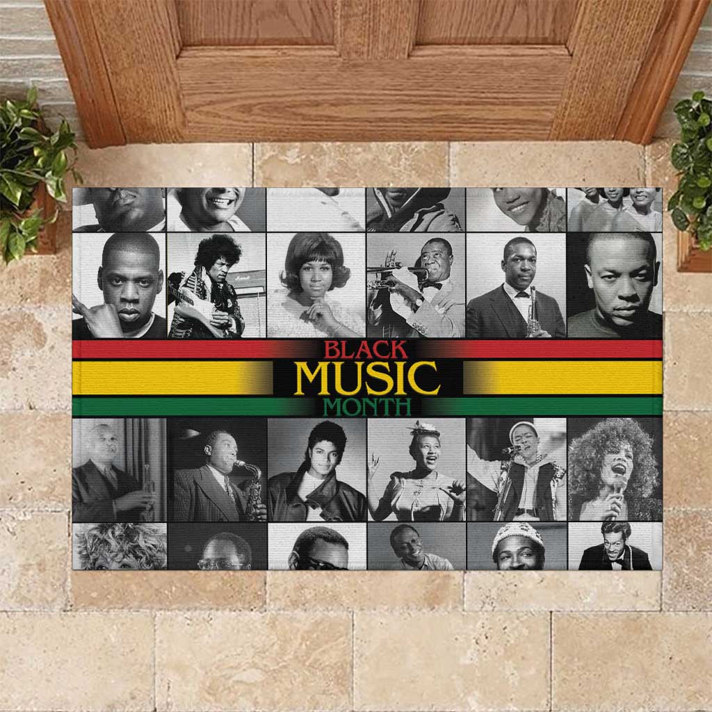 African-American Black Music Month Rubber Doormat Legends Tribute