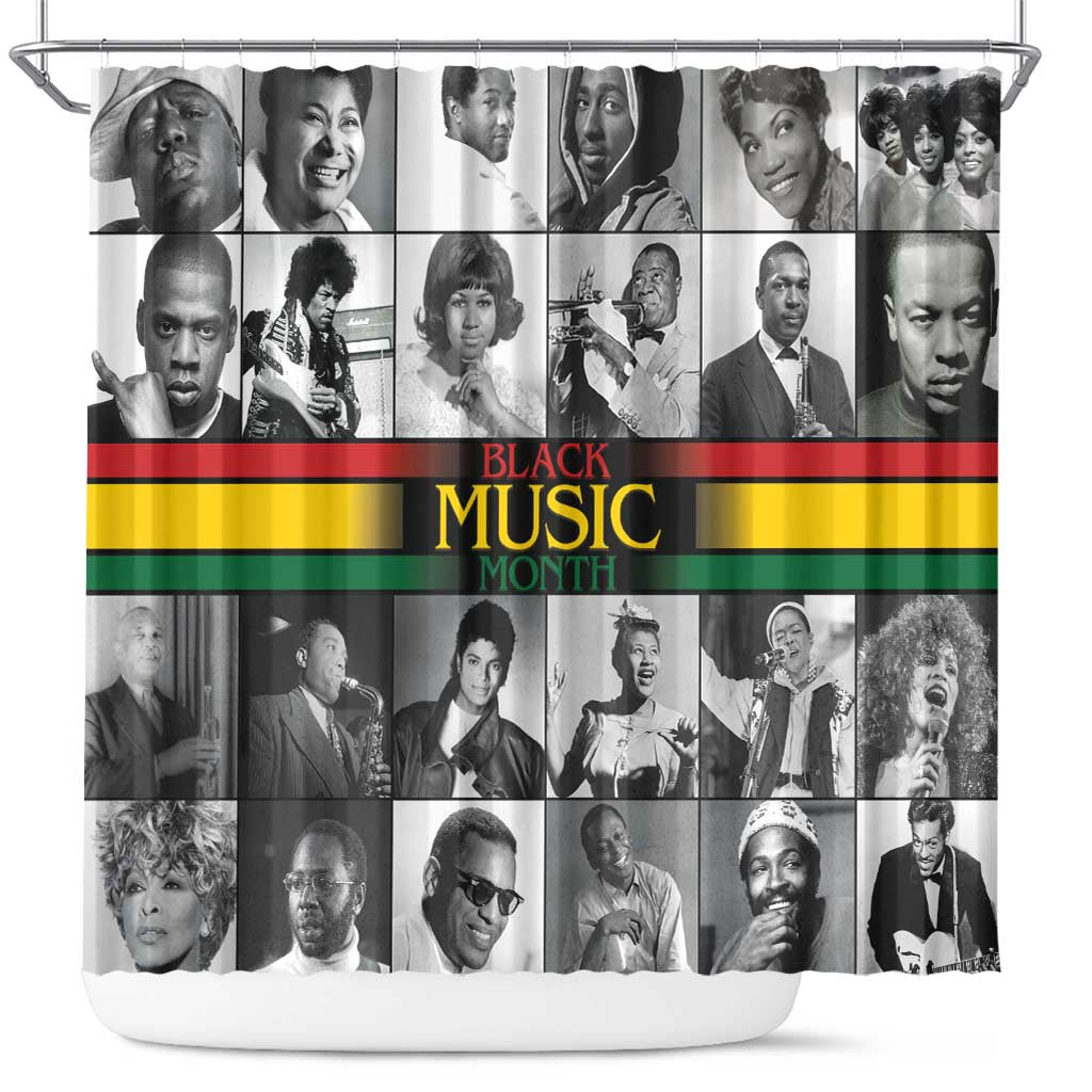 African-American Black Music Month Shower Curtain Legends Tribute