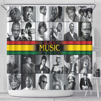 African-American Black Music Month Shower Curtain Legends Tribute