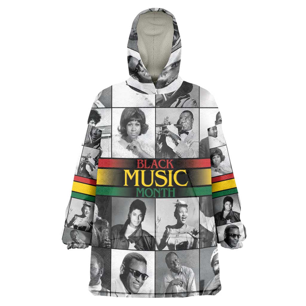 African-American Black Music Month Wearable Blanket Hoodie Legends Tribute