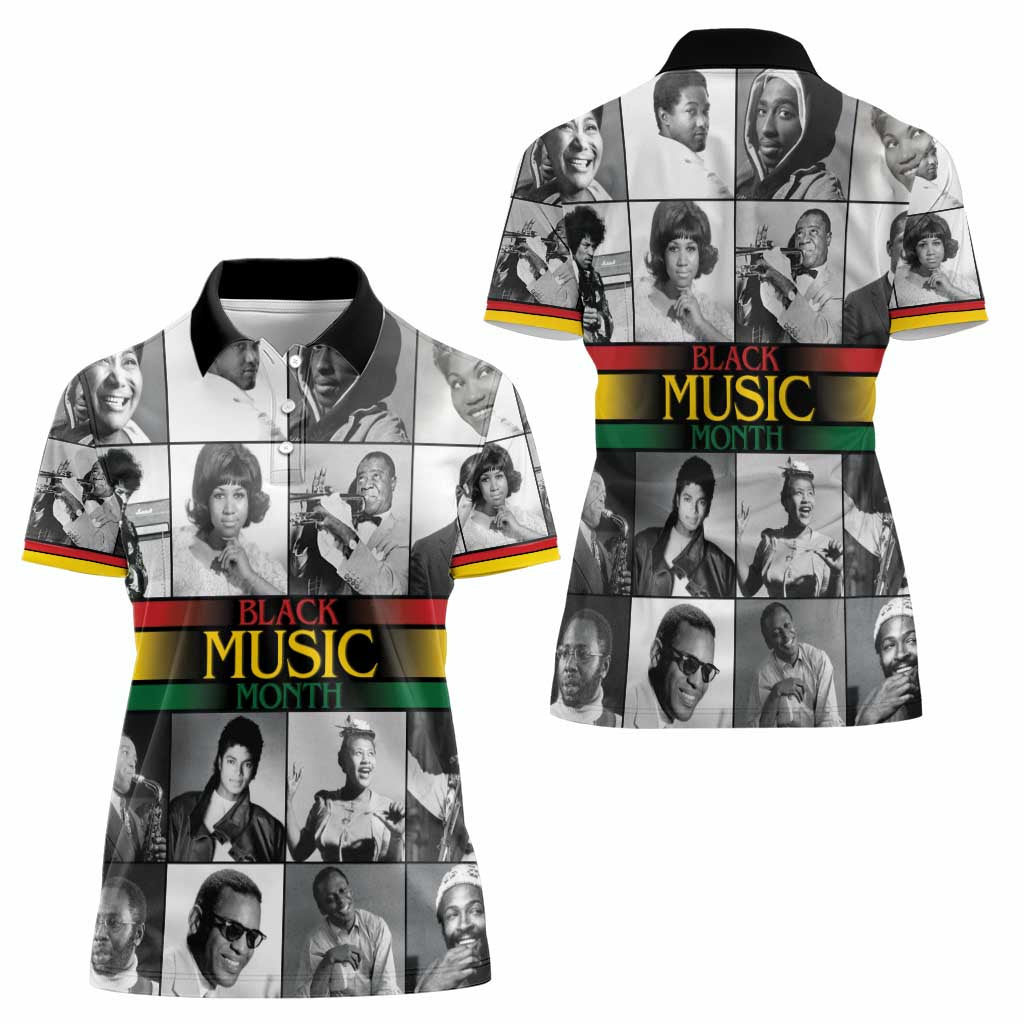 African-American Black Music Month Women Polo Shirt Legends Tribute