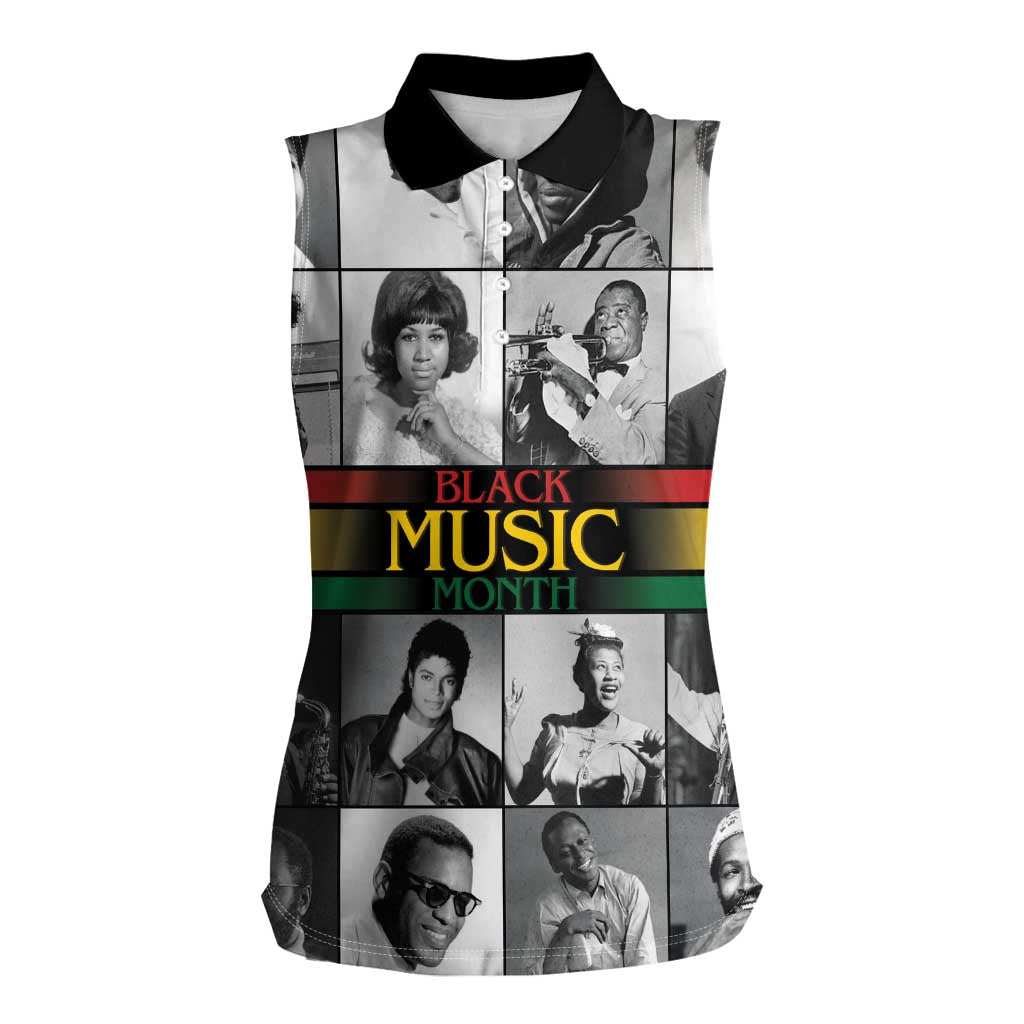 African-American Black Music Month Women Sleeveless Polo Shirt Legends Tribute