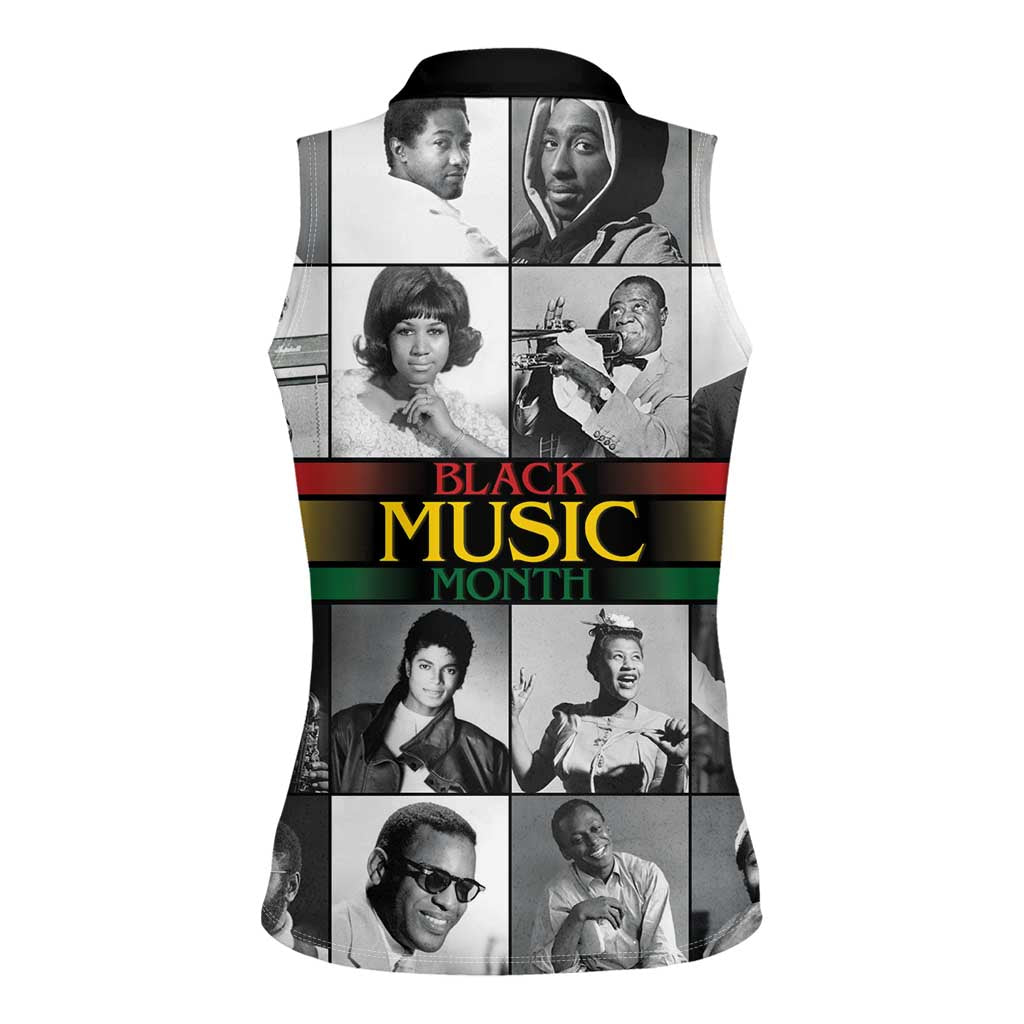 African-American Black Music Month Women Sleeveless Polo Shirt Legends Tribute