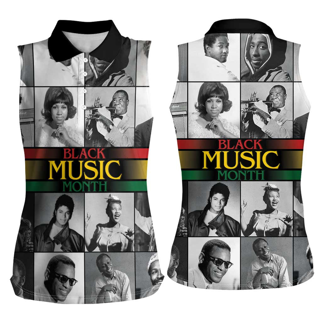 African-American Black Music Month Women Sleeveless Polo Shirt Legends Tribute