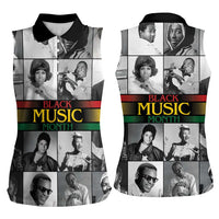 African-American Black Music Month Women Sleeveless Polo Shirt Legends Tribute