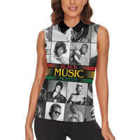 African-American Black Music Month Women Sleeveless Polo Shirt Legends Tribute