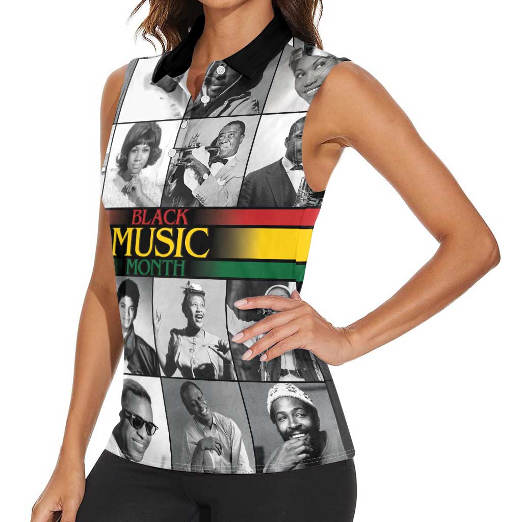 African-American Black Music Month Women Sleeveless Polo Shirt Legends Tribute