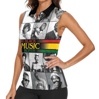 African-American Black Music Month Women Sleeveless Polo Shirt Legends Tribute