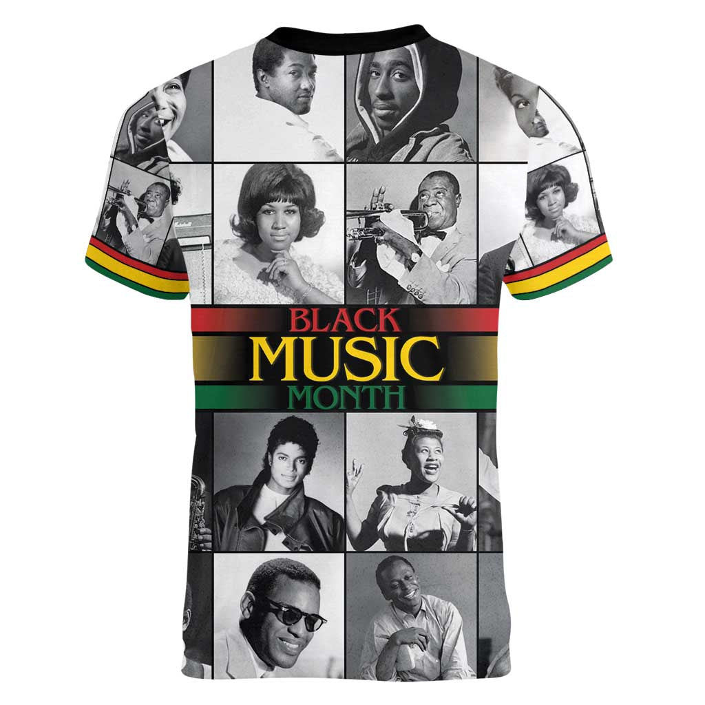 African-American Black Music Month Women V-Neck T-Shirt Legends Tribute