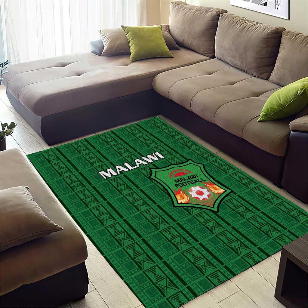 Malawi Football Area Rug Come On Flames - Green - Wonder Print Shop