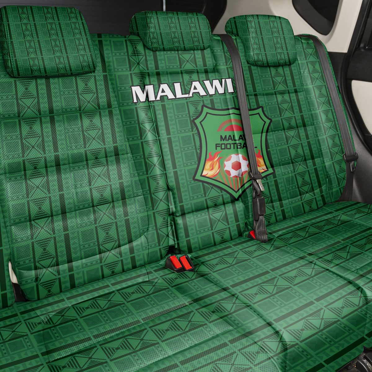Malawi Football Back Car Seat Cover Come On Flames - Green - Wonder Print Shop