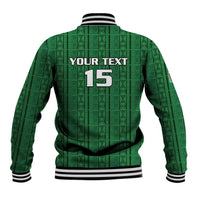 Custom Malawi Football Baseball Jacket Come On Flames - Green - Wonder Print Shop