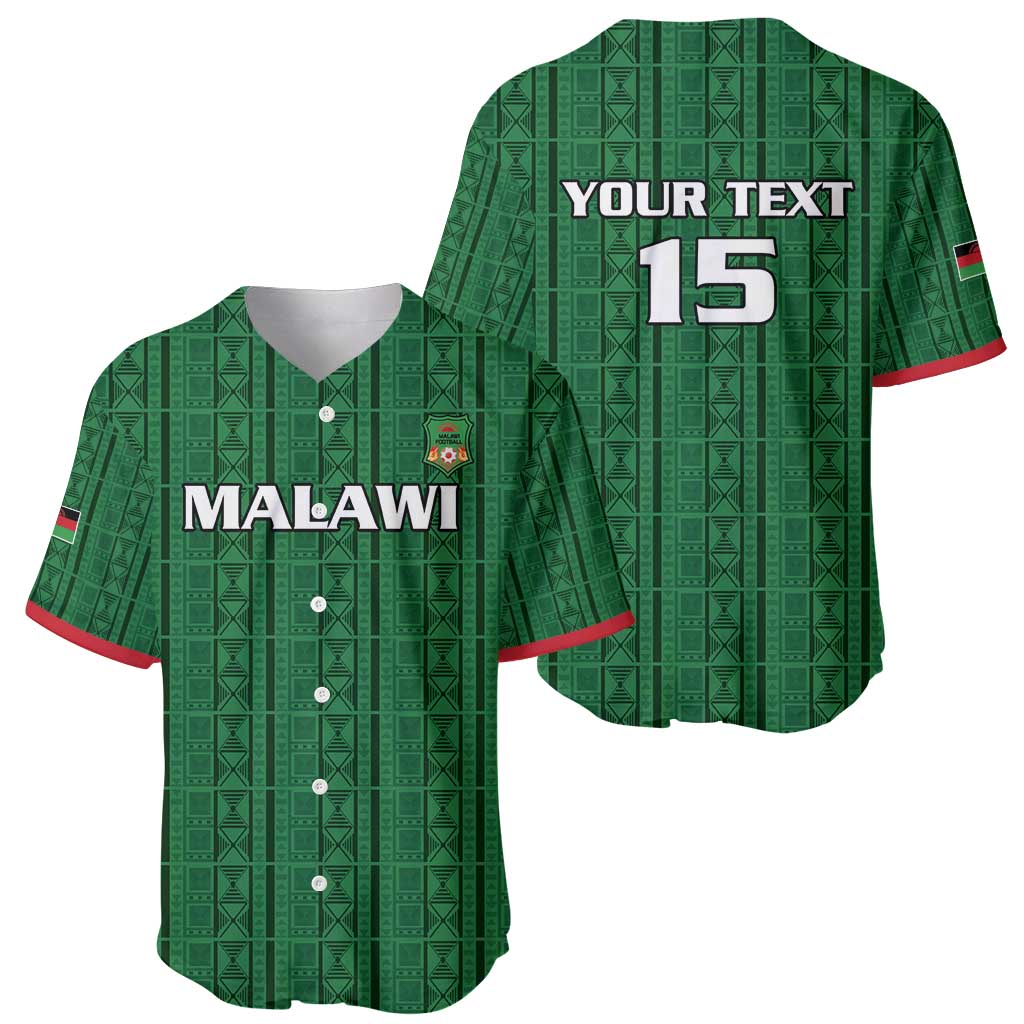 Custom Malawi Football Baseball Jersey Come On Flames - Green - Wonder Print Shop