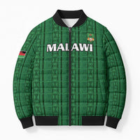 Custom Malawi Football Bomber Puffer Jacket Come On Flames - Green - Wonder Print Shop