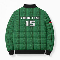 Custom Malawi Football Bomber Puffer Jacket Come On Flames - Green - Wonder Print Shop
