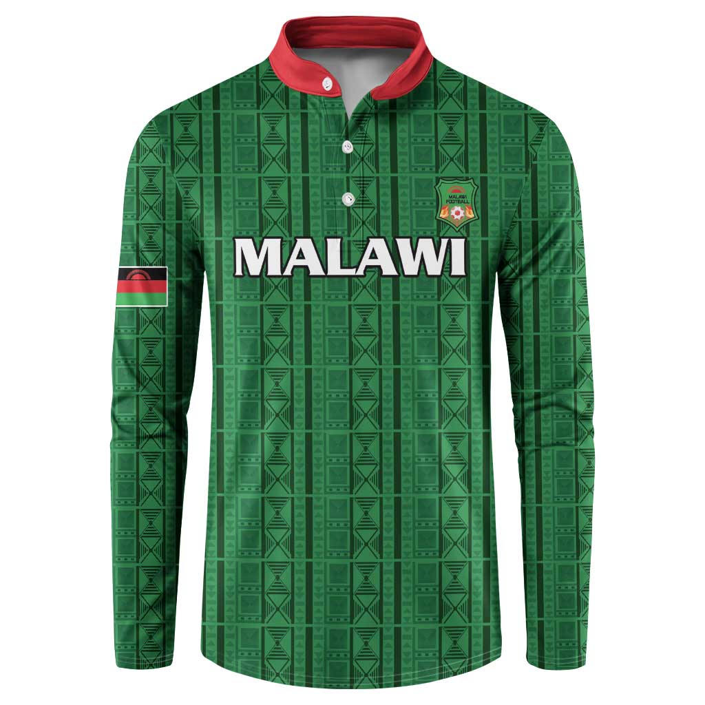 Custom Malawi Football Button Sweatshirt Come On Flames - Green - Wonder Print Shop