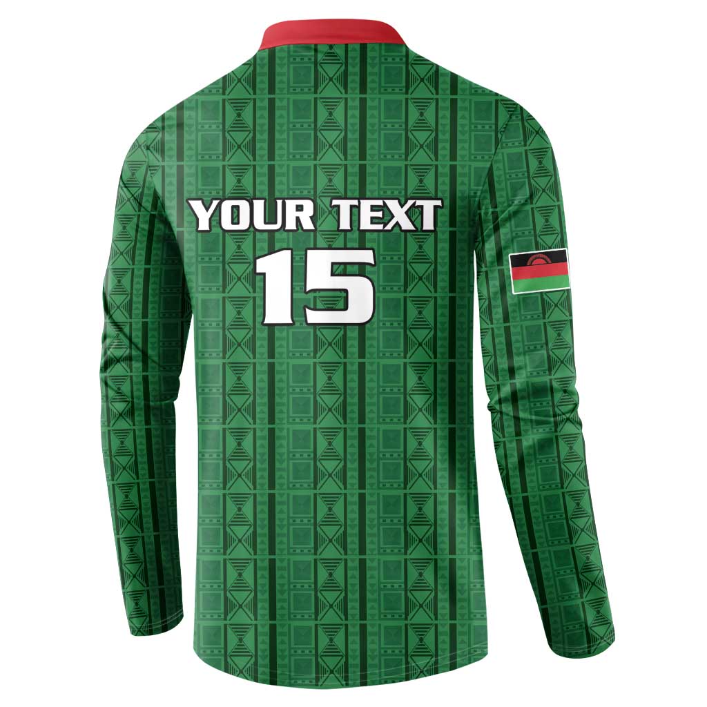Custom Malawi Football Button Sweatshirt Come On Flames - Green - Wonder Print Shop