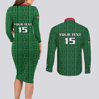 Custom Malawi Football Couples Matching Long Sleeve Bodycon Dress and Long Sleeve Button Shirt Come On Flames - Green - Wonder Print Shop