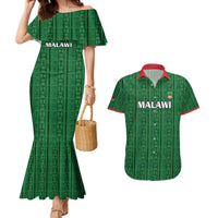 Custom Malawi Football Couples Matching Mermaid Dress and Hawaiian Shirt Come On Flames - Green - Wonder Print Shop