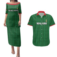 Custom Malawi Football Couples Matching Puletasi and Hawaiian Shirt Come On Flames - Green - Wonder Print Shop