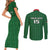 Custom Malawi Football Couples Matching Short Sleeve Bodycon Dress and Long Sleeve Button Shirt Come On Flames - Green - Wonder Print Shop