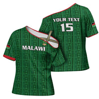 Custom Malawi Football Cross Shoulder Shirt Come On Flames - Green - Wonder Print Shop