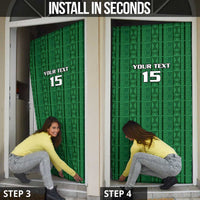 Custom Malawi Football Door Cover Come On Flames - Green - Wonder Print Shop