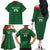 Custom Malawi Football Family Matching Off The Shoulder Long Sleeve Dress and Hawaiian Shirt Come On Flames - Green - Wonder Print Shop