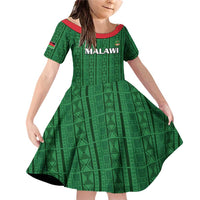 Custom Malawi Football Family Matching Off Shoulder Short Dress and Hawaiian Shirt Come On Flames - Green - Wonder Print Shop