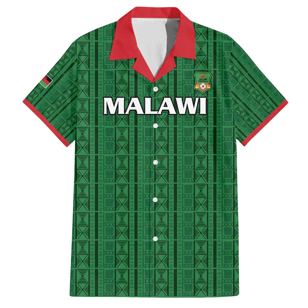Custom Malawi Football Family Matching Off Shoulder Short Dress and Hawaiian Shirt Come On Flames - Green - Wonder Print Shop