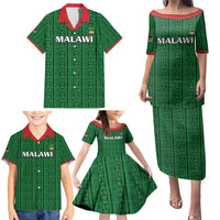 Custom Malawi Football Family Matching Puletasi and Hawaiian Shirt Come On Flames - Green - Wonder Print Shop