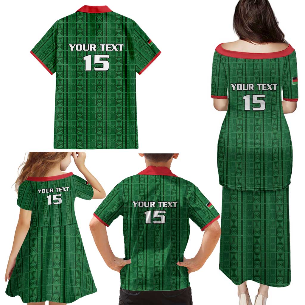 Custom Malawi Football Family Matching Puletasi and Hawaiian Shirt Come On Flames - Green - Wonder Print Shop