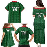 Custom Malawi Football Family Matching Puletasi and Hawaiian Shirt Come On Flames - Green - Wonder Print Shop