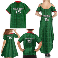 Custom Malawi Football Family Matching Summer Maxi Dress and Hawaiian Shirt Come On Flames - Green - Wonder Print Shop