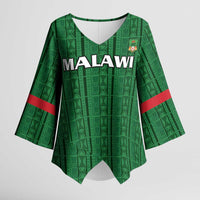 Custom Malawi Football Kimono Sleeve Blouse Come On Flames - Green - Wonder Print Shop