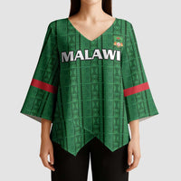 Custom Malawi Football Kimono Sleeve Blouse Come On Flames - Green - Wonder Print Shop