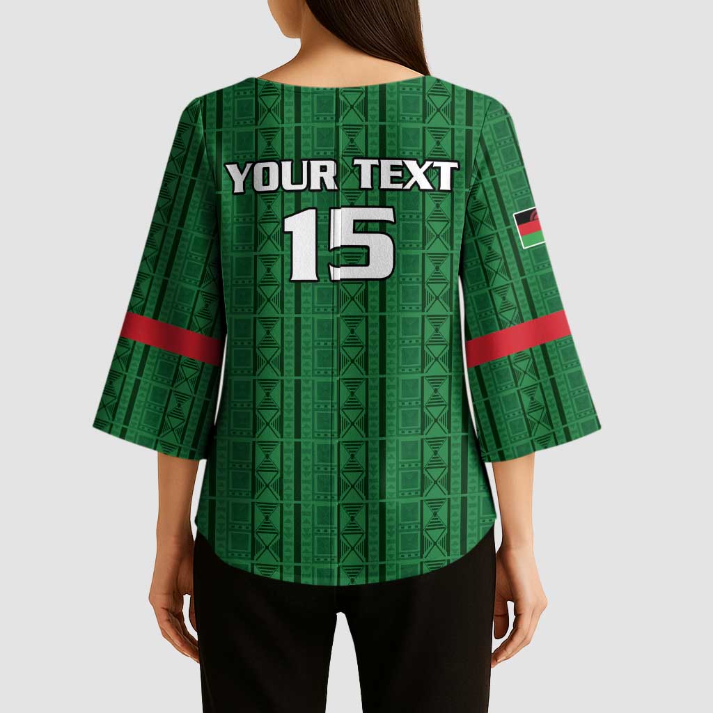Custom Malawi Football Kimono Sleeve Blouse Come On Flames - Green - Wonder Print Shop