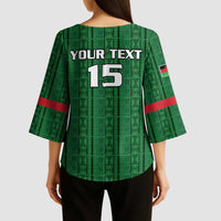 Custom Malawi Football Kimono Sleeve Blouse Come On Flames - Green - Wonder Print Shop