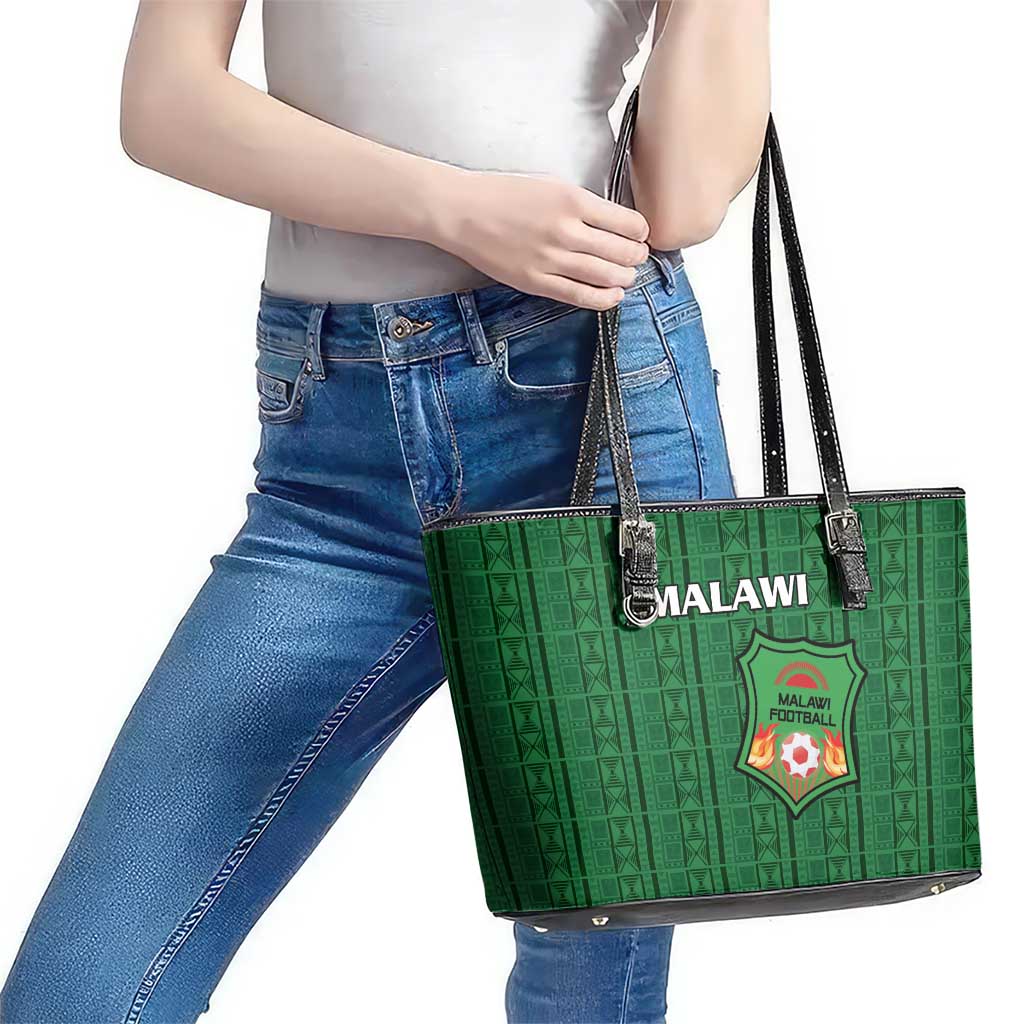 Malawi Football Leather Tote Bag Come On Flames - Green - Wonder Print Shop