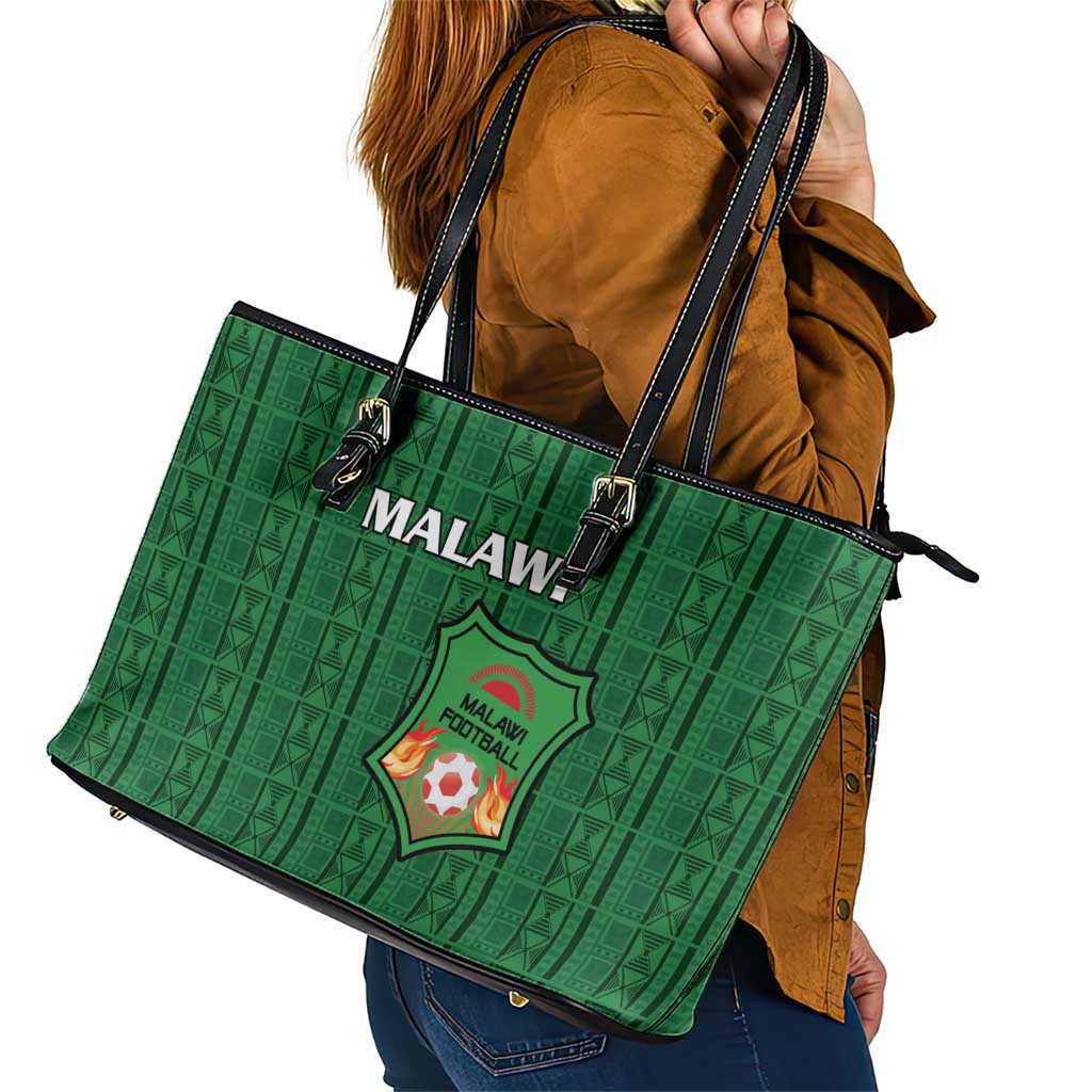 Malawi Football Leather Tote Bag Come On Flames - Green - Wonder Print Shop