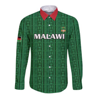 Custom Malawi Football Long Sleeve Button Shirt Come On Flames - Green - Wonder Print Shop