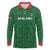 Custom Malawi Football Long Sleeve Polo Shirt Come On Flames - Green - Wonder Print Shop